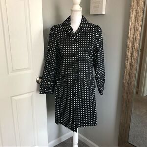 Tally Ho Black & White Polka Dot All Weather Trench Coat